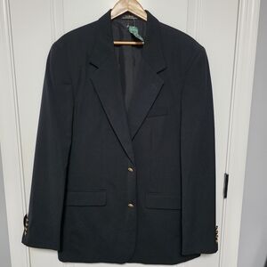 L.L. Bean Men's Microfiber Black Blazer 43 Tall